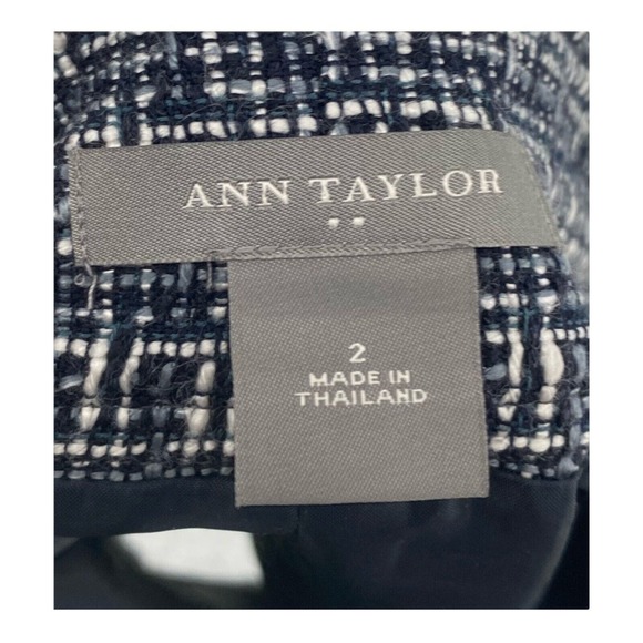 Ann Taylor Black White‎ Tweed Cotton Blend Lined Skirt Size 2 - Picture 8 of 8